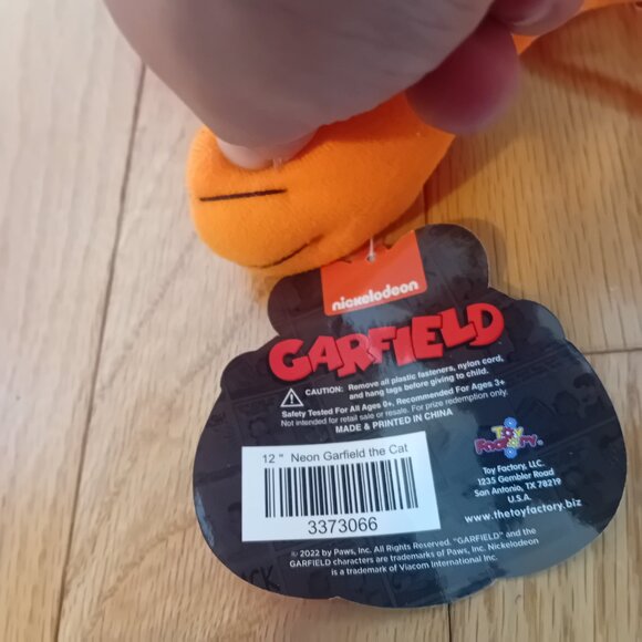 2022 Toy Factory Modern Neon Garfield Small Plushie Stuffed Animal Fat Cat READ - Picture 9 of 10